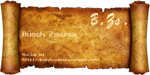 Busch Zsuzsa névjegykártya