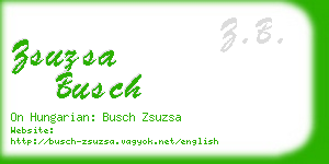 zsuzsa busch business card